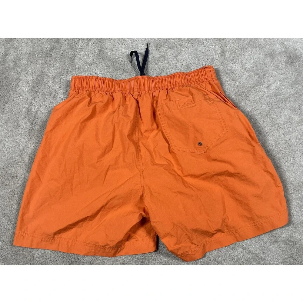 Polo Sport Ralph Lauren Men Orange Cotton Swim Trunks Board Shorts L Vintage